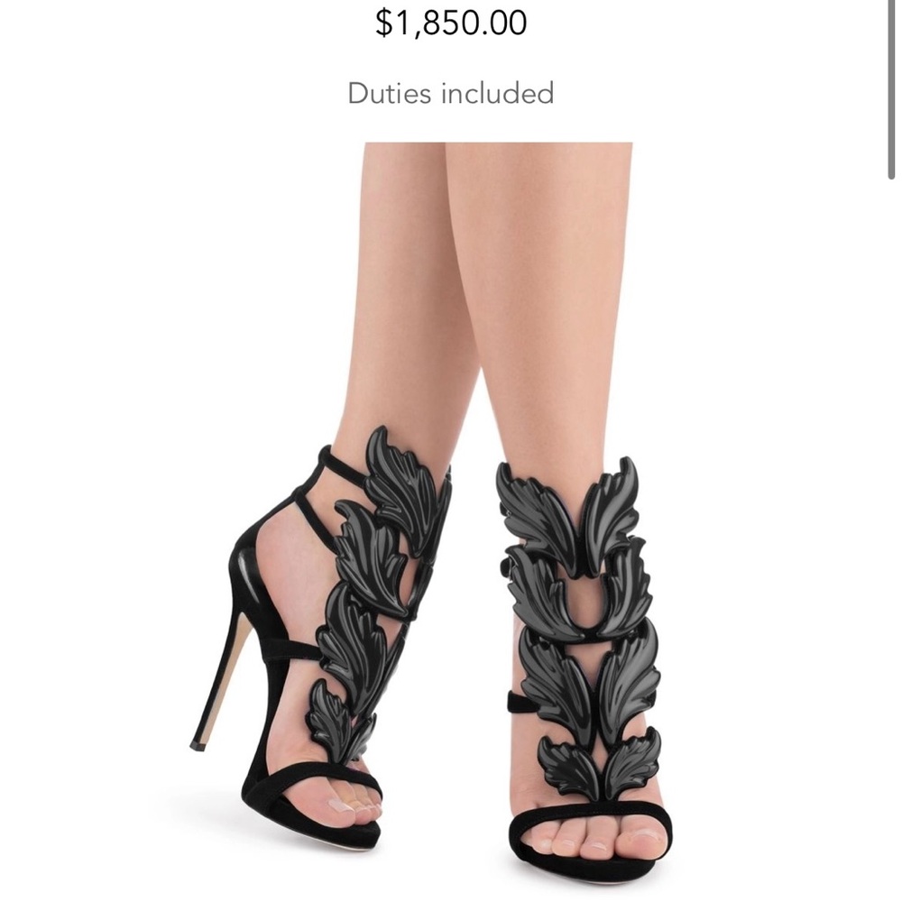 Giuseppe Zanotti Black Leaf Cruel Heels